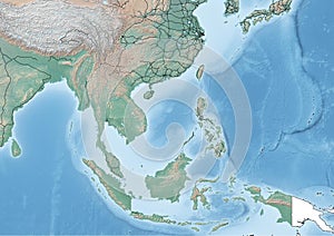 Southeast Asia continent Illustration with the highways