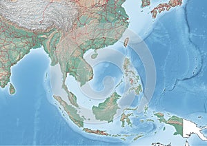 Southeast Asia continent Illustration with Railroads