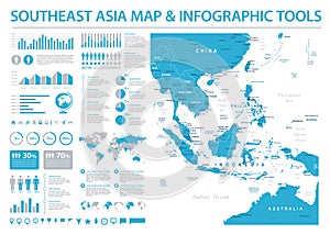 Southeast Asia Map - Info Graphic Vector Illustration