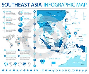 Southeast Asia Map - Info Graphic Vector Illustration