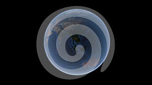 Southeast Asia, Oceania and Australia on the Earth ball, isolated globe, 3D rendering.