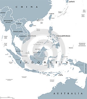 Southeast Asia political map