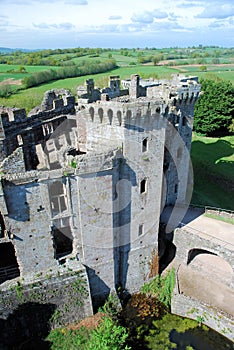 Southeast Wales - Raglan Castle ruins late medieval castle