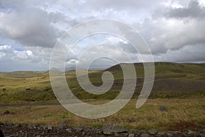Southerm Iceland landscape with volcanic outwash