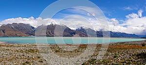 Southern Alps and lake Pukaki panorama, South Island, New Zealand