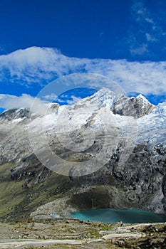 Southern Andes range and lake in Chile