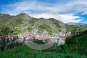 The southern area with the parish church of San Pellegrino Terme