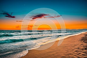 Southern California Beach at Sunset.