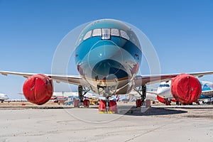 Southern California logistics airport, aka as Victorville Airport, freshly manufactured Boeing 787 Dreamliner airplanes, stored