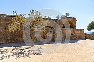 Southern city wall of ancient Greek Akragas in Agrigento photo