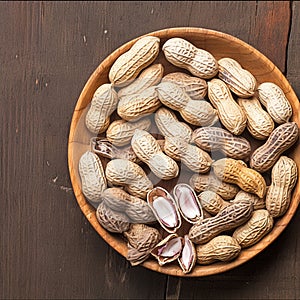 Southern comfort Boiled peanuts arranged on a rustic wooden table
