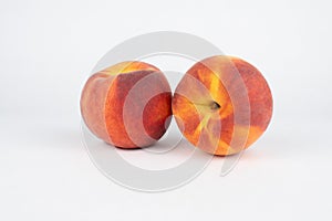 Isolated stone fruit peaches white background