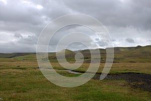 Southern Iceland landscape with volcanic outwash