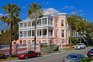 Southern Mansion with palms