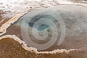 The southern pool of Blesi Hot Spring in Haukadalur Valley, Iceland