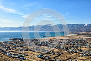 Southern shore of Lake Baikal, Khamar-Daban Range and village Kultuk