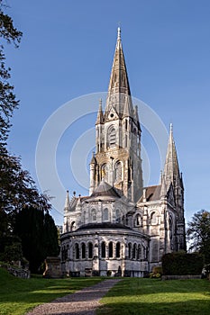 Southern side of Saint Fin Barre`s Cathedral in Cork