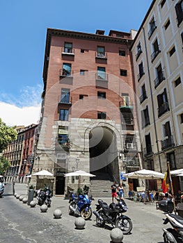 Southern stairway and gate to Plaza Mayor in Madrid