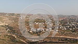 The southern suburbs of Bethlehem, the Palestinian Authority. View from the drone.