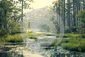 Southern Swamps, Beautiful Swamp, Natural Bog, Marsh, Mire, Southern Wetland, Morass