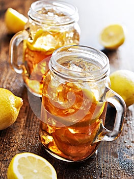 Southern sweet tea in a rustic jar