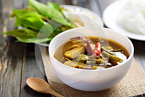 Southern Thai food Kaeng Tai Pla , fish organs sour soup