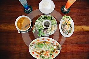 Southern of Thailand Food at Top View