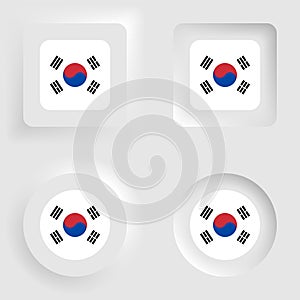 SouthKorea neumorphic graphic and label set photo