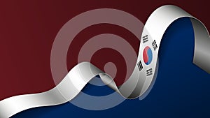 SouthKorea ribbon flag background photo