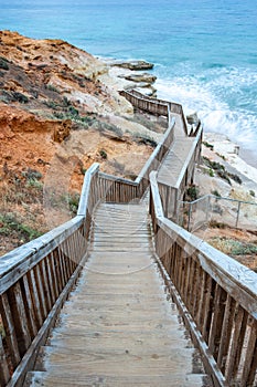 The Southport stairs at sunrise located in Port Noarlunga South Australia on december 14th 2020