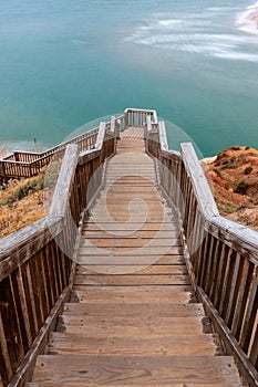 The Southport stairs at sunrise located in Port Noarlunga South Australia on december 14th 2020