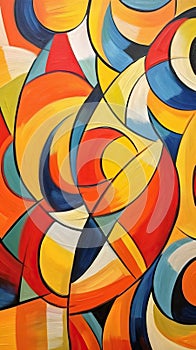 Southward Breeze: Abstract Painting of Bold Curvilinear Shapes.