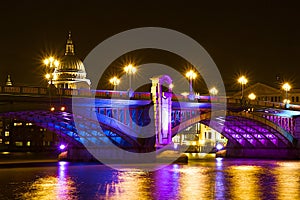 Southwark bridge at Christmas, London photo