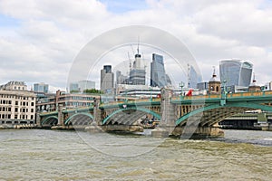 Southwark Bridge over the River Thames, London