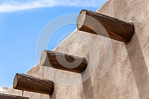 Southwest adobe architecture roofing old building