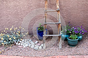 Southwest Adobe Homeand brick porch in New Mexico