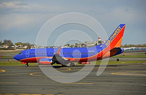 Southwest Airlines Boeing 737 at Boston Airport