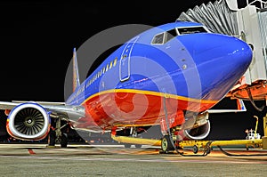 A Southwest Airlines at the gate