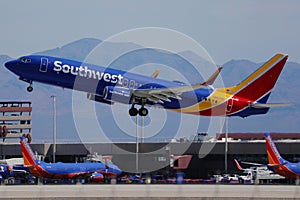 Southwest Airlines taking off from Las Vegas Airport LAS