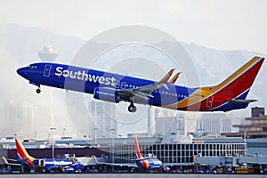 Southwest Airlines taking off from Las Vegas Airport LAS