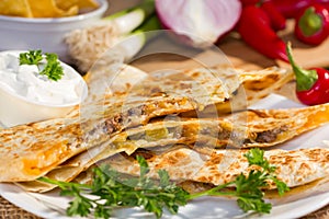 Southwest beef quesadila.