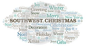 Southwest Christmas word cloud