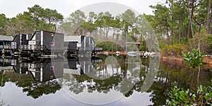 Southwest coast of Lake Lacanau Talaris Marina small bay conch best anchorages in french lake