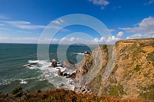 Southwest coastal path the great ledge, devon