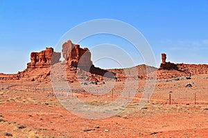 Southwest Desert Landscape with Striking Sandstone Rock Formations along US HWY 191, Arizona