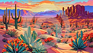 Southwest desert nature landscape scenic golden sunset