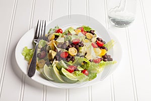 Southwest Salad with water