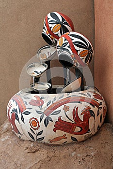 Southwestern Pottery Fountain