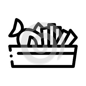 Souvenir basket icon vector outline illustration