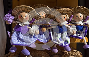 Souvenir dolls with lavender for sale at local market in Croatia